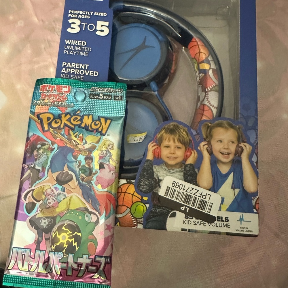 Altec Lansing Blue Kid Safe Wired  Headphones with Pokémon Card Pack